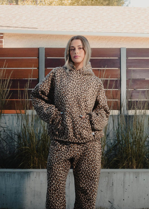Leopardenmuster Hoodie Set Damen Jogginghose Trendy Sportlich - BerlinGlamour