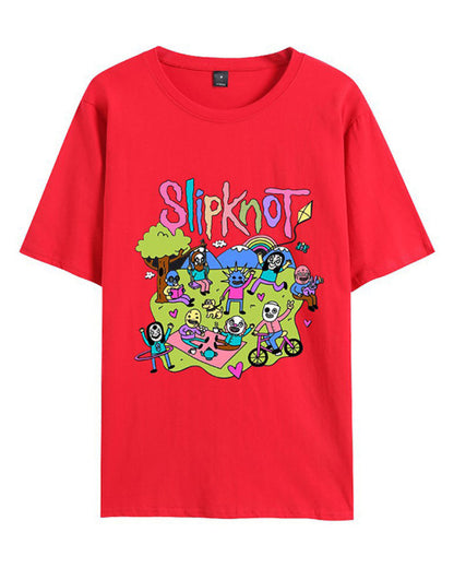 Schwarzes Slipknot Band T-Shirt Männer