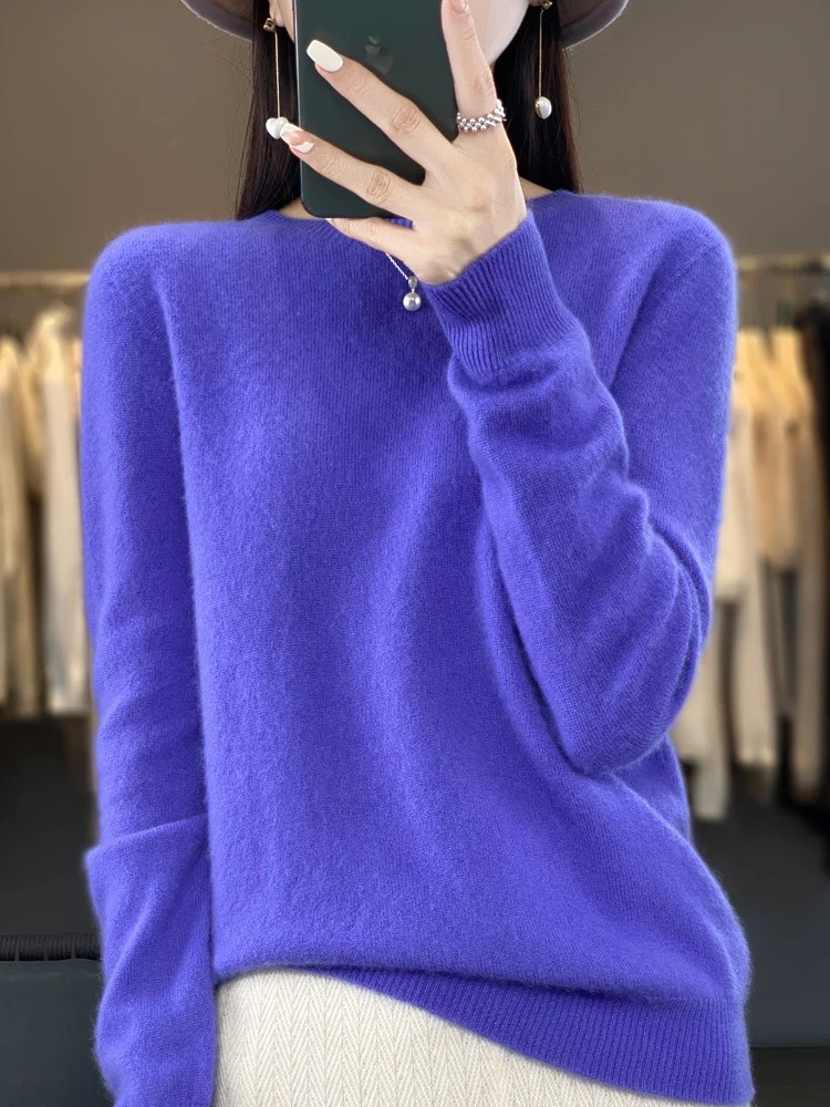 Damen Pullover Rundhals Weich und Elegant