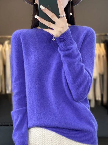 Damen Pullover Rundhals Weich und Elegant