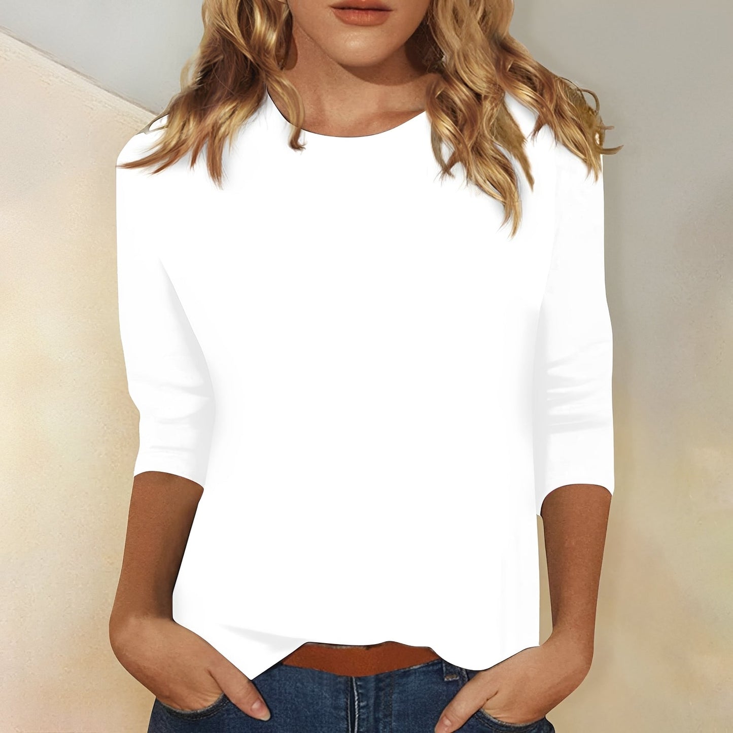 Damen-Shirt 3/4 Ärmel Lässig Modern