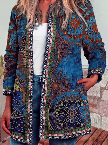 Ethnischer Blumenmantel Damen Jacke Trendy Sommer