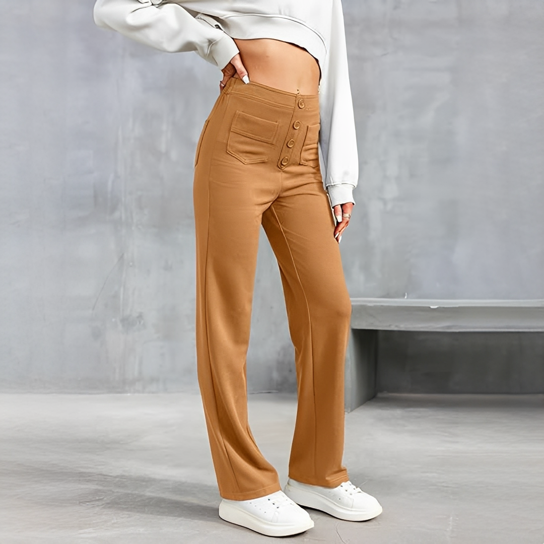 Damenhose Hochwertig Mit Hoher Bund Elegant - BerlinGlamour