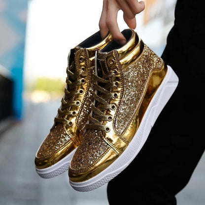 Herren Basket Schuhe Glänzend Metallic Effekt