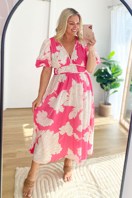 Langärmeliges Maxi-Kleid mit Liebe-Print