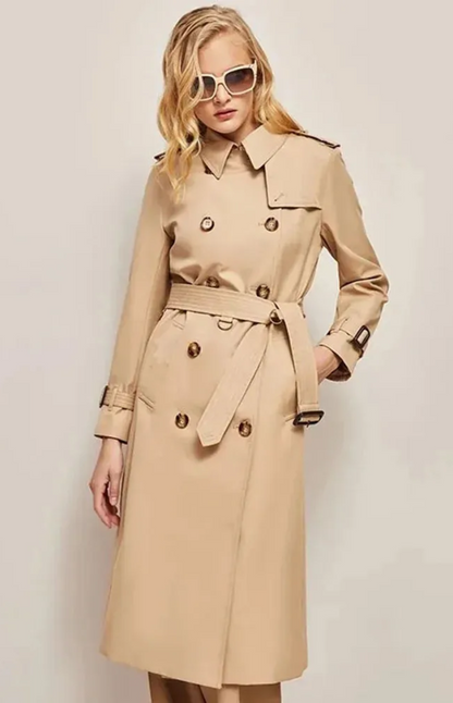 Frauen Mantel Lang Reverskragen Modern Stylisch