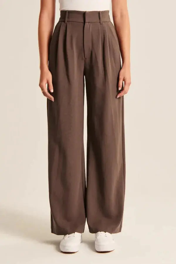 Weite Damen Hose High Waist Elegant Bequem