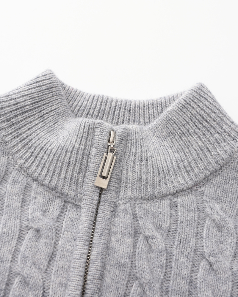 Herren Pullover Chunky Knit Kaschmir Warm mit Kabelmuster