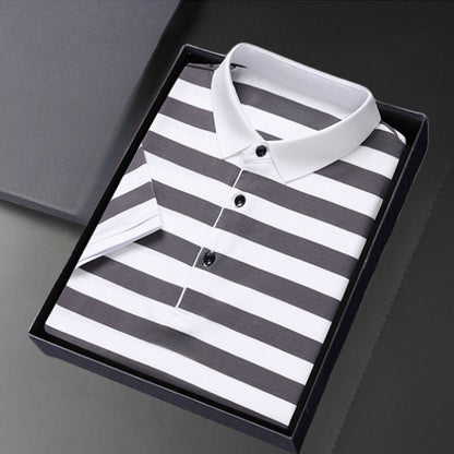 Männliches Polo Shirt Streifen Klassisch Slim Fit