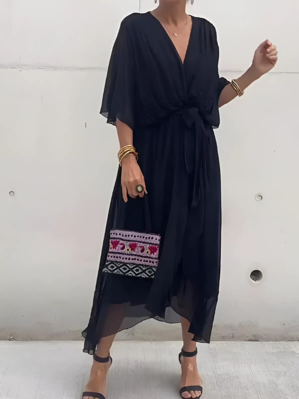 Elegante Wickelkleider Damen Midi Länge Zeitlos - BerlinGlamour