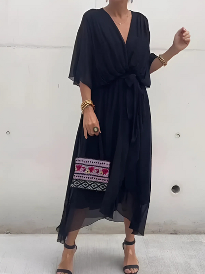 Elegante Wickelkleider Damen Midi Länge Zeitlos - BerlinGlamour