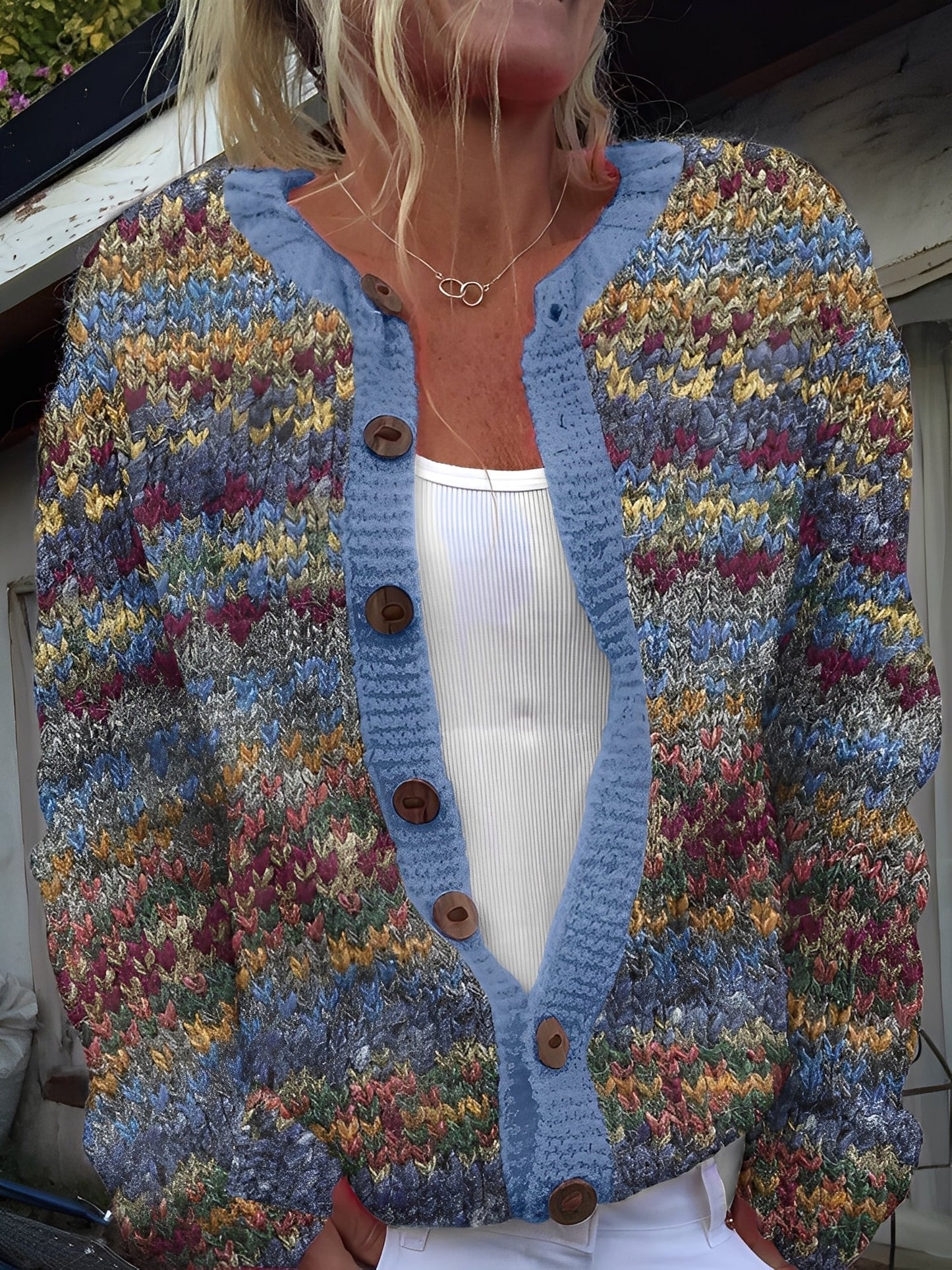 Damenstrickjacke Elegante Mit Knöpfen Modern