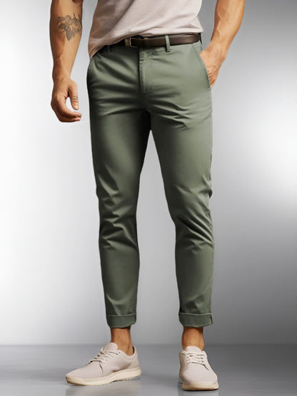 Herren Chino Hose Dehnbar Baumwolle Bequem - BerlinGlamour