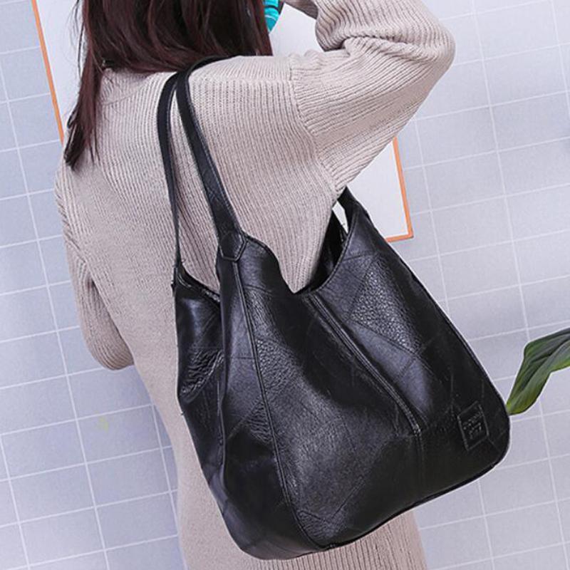 Ledertasche Damen Retro Style Groß