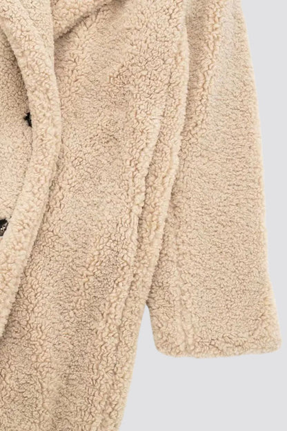 Langer Faux-Fur Mantel Damen Luxus Teddy Coat Winter