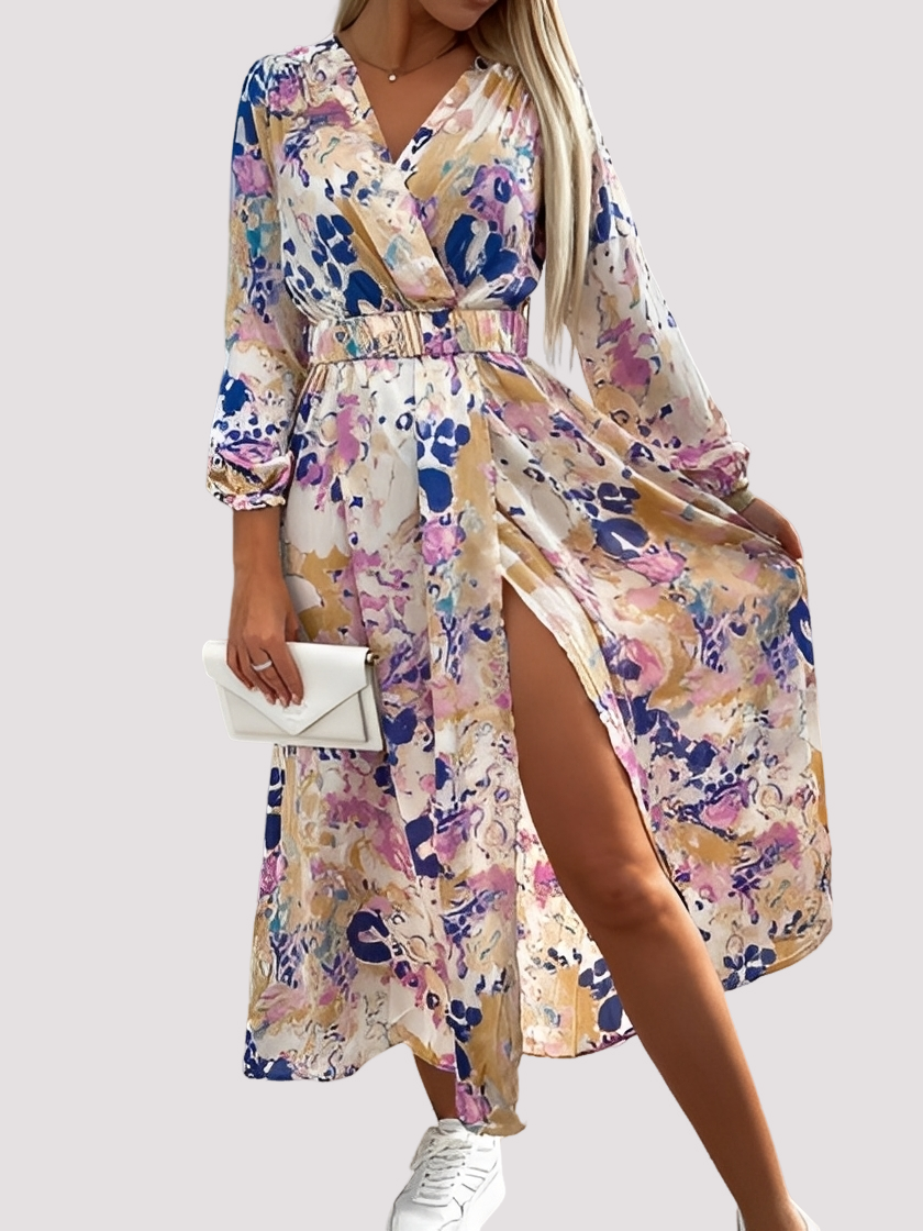 Bohemian-Kleid Damen Hochschlitz Sommerkleid Elegant - BerlinGlamour