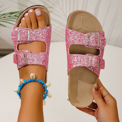 Glitzersandalen Damen High Heel Berlin Chic