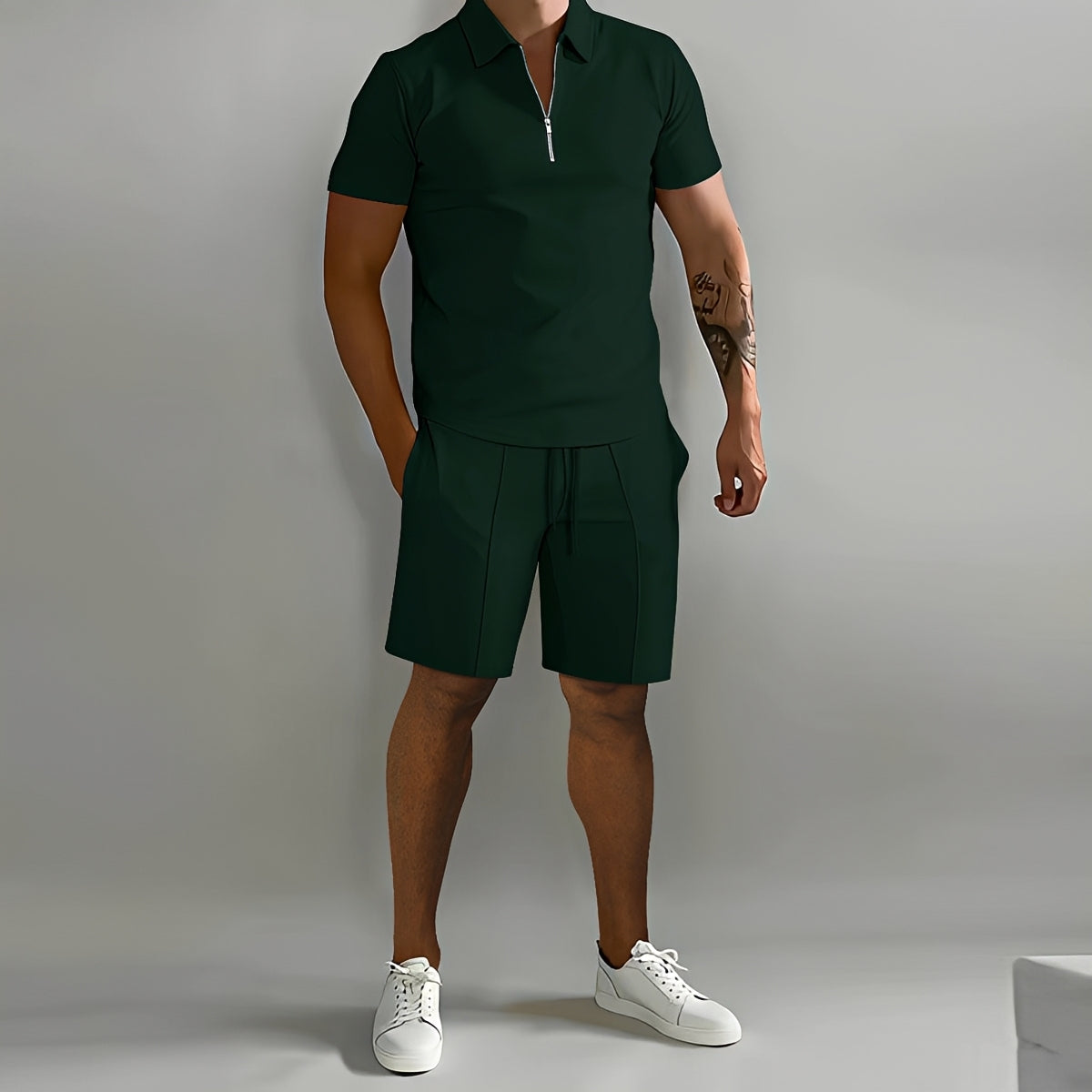 Herren Pullover Set Modern Halb Reißverschluss