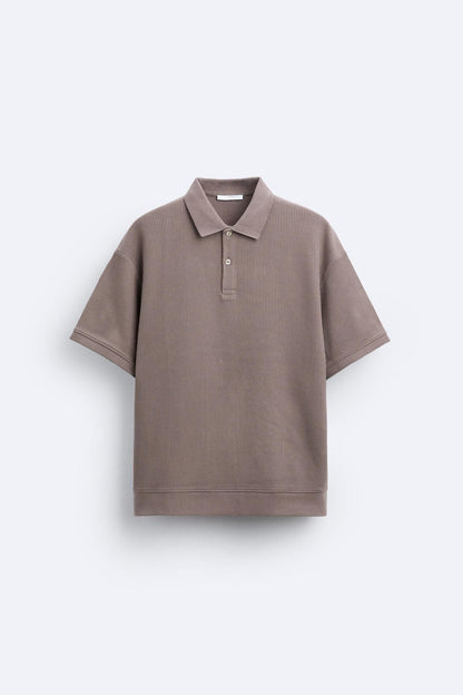 Kurzärmliges Poloshirt Weiß Bequem Minimalistisch