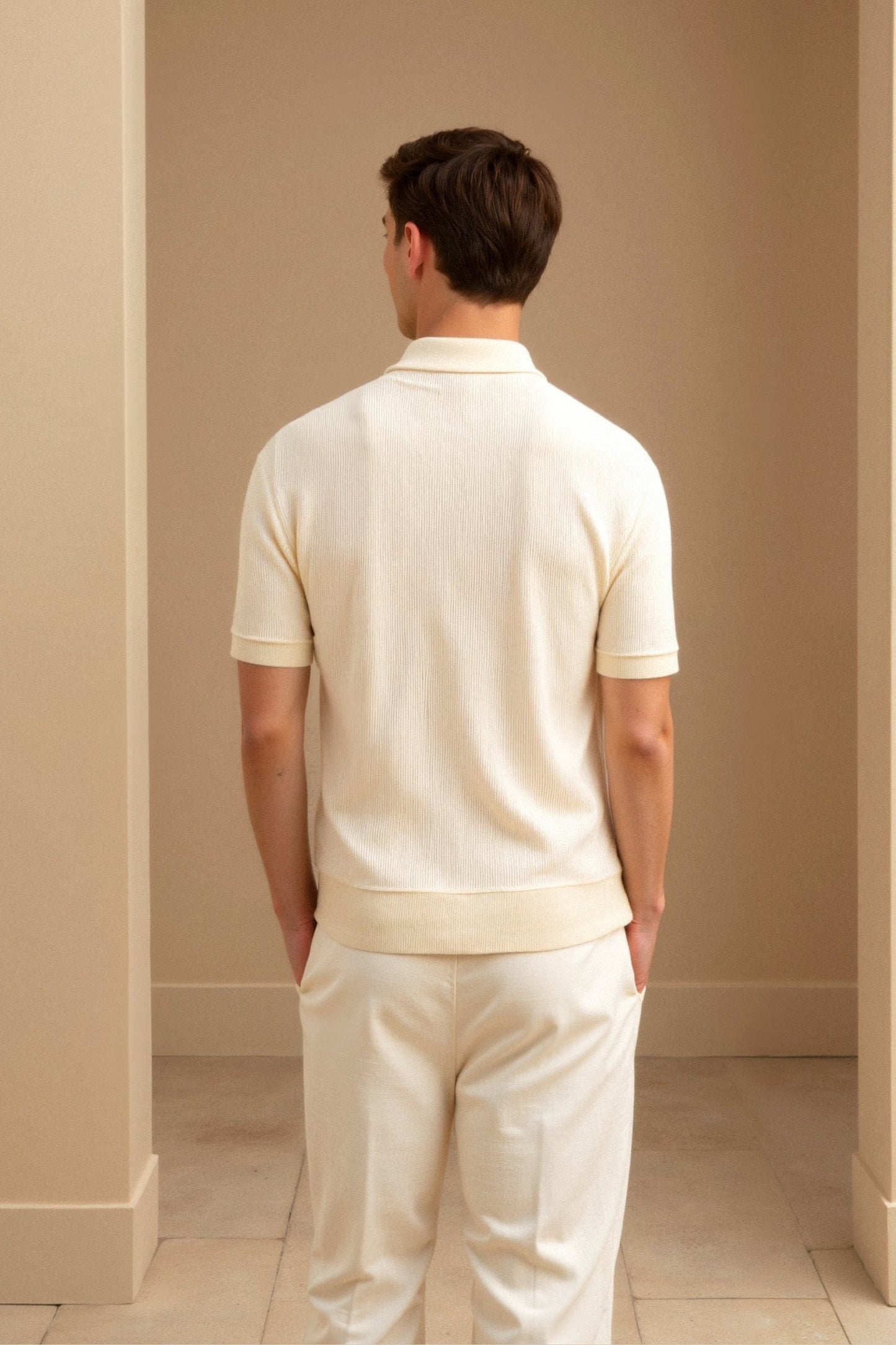 Herren Poloshirt Beige Elegantes Zeitloses Design