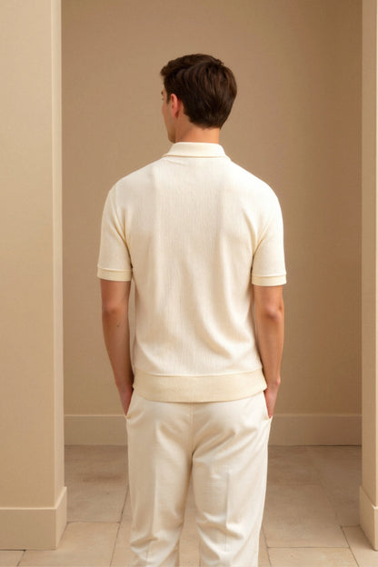 Herren Poloshirt Beige Elegantes Zeitloses Design