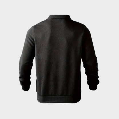 Herren Pullover Stehkragen Modern Halb-Reißverschluss