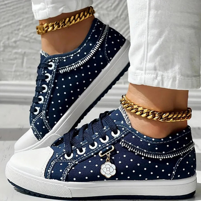 Sneaker Damen Blumen Stickerei Mesh Atmungsaktiv