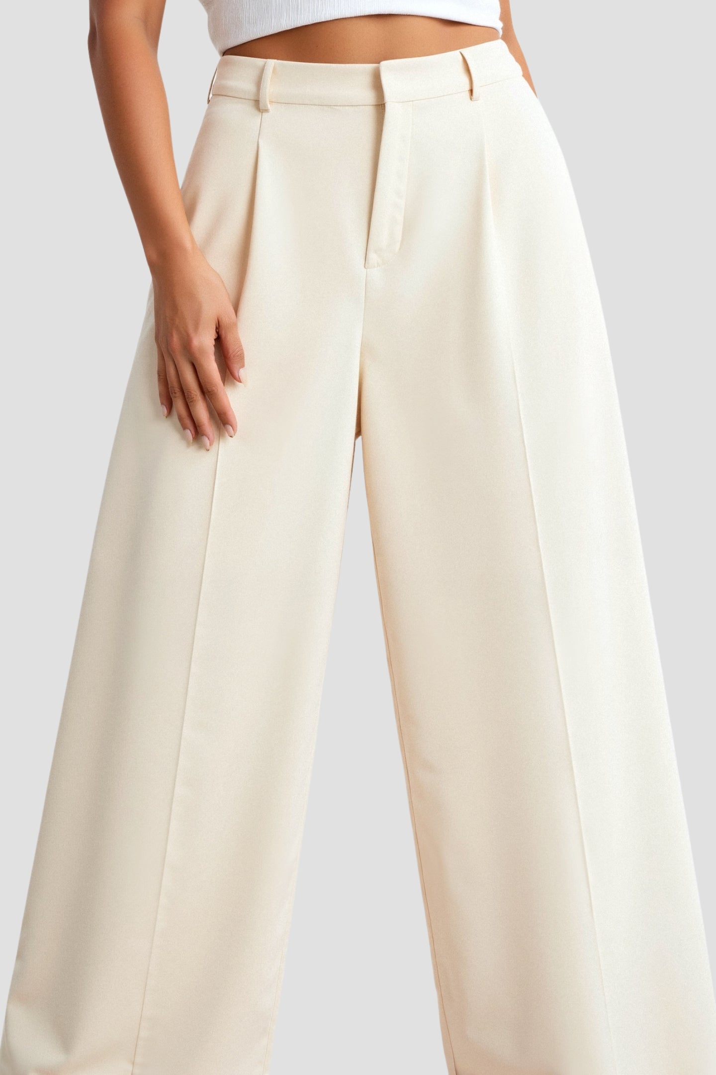 Elegante Damen Hose Weit Bequem mit Bundfalten