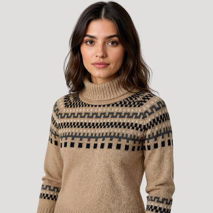 Damen Strickpullover Rollkragen Frühlingsfarben Modern
