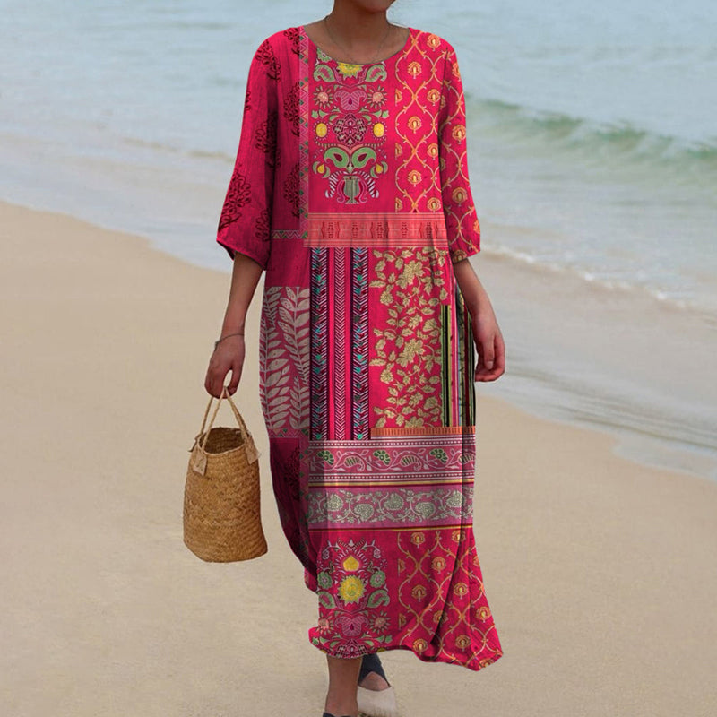 Damen Maxi-Kleid Ethno Boho Langkleid Sommer - BerlinGlamour