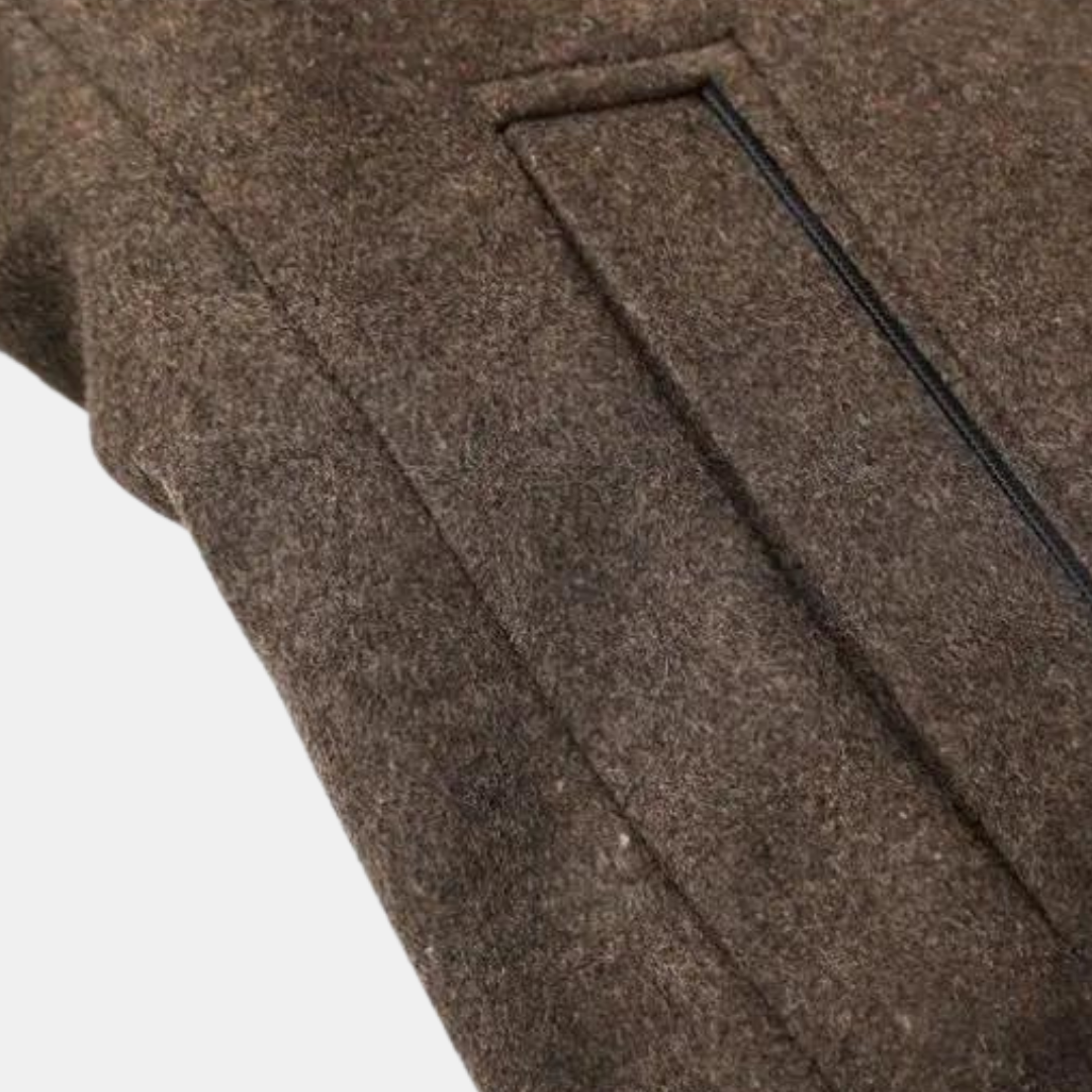 Herren Wintermantel Warm Eleganter Wollmantel Stehkragen