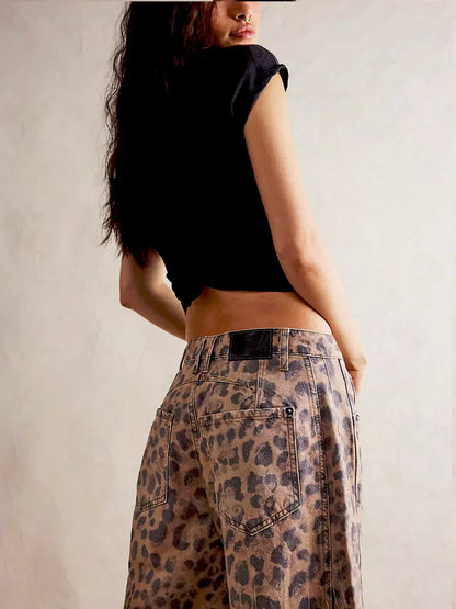 Damen Jeans Weitbein Bedruckt Trendy