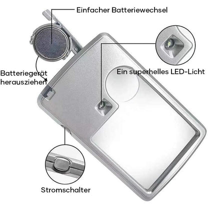 LED Leselupe Kartentyp Mit Vergrößerung