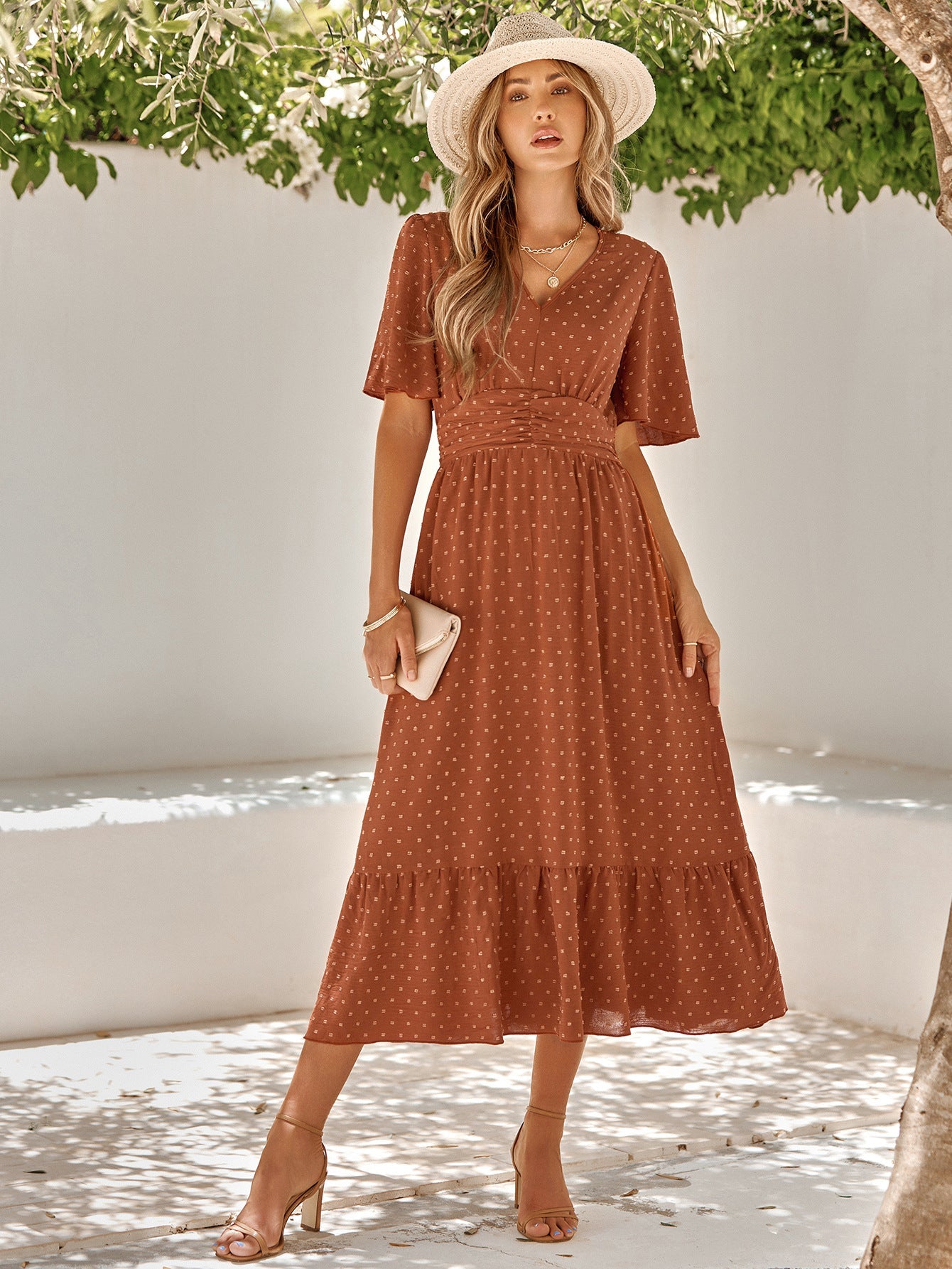 Wickelkleid Damen Gürtel Stilvolle Kleidung
