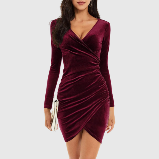 Elegantes Samtkleid Damen Lang - BerlinGlamour