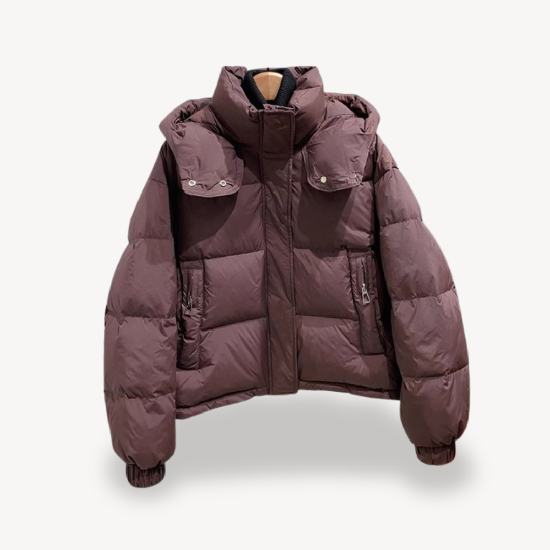 Übergroße Damen Pufferjacke Warm mit Hochem Kragen