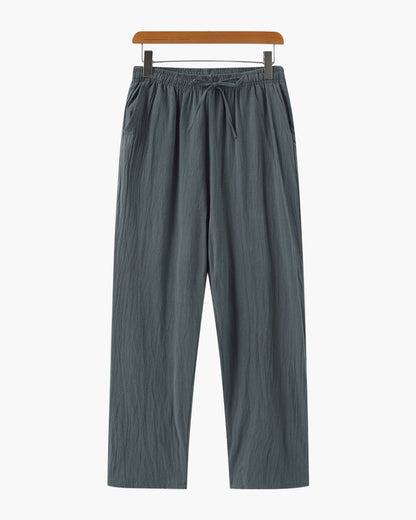 Herren Leinenhose Sommer Bequem Elastisch