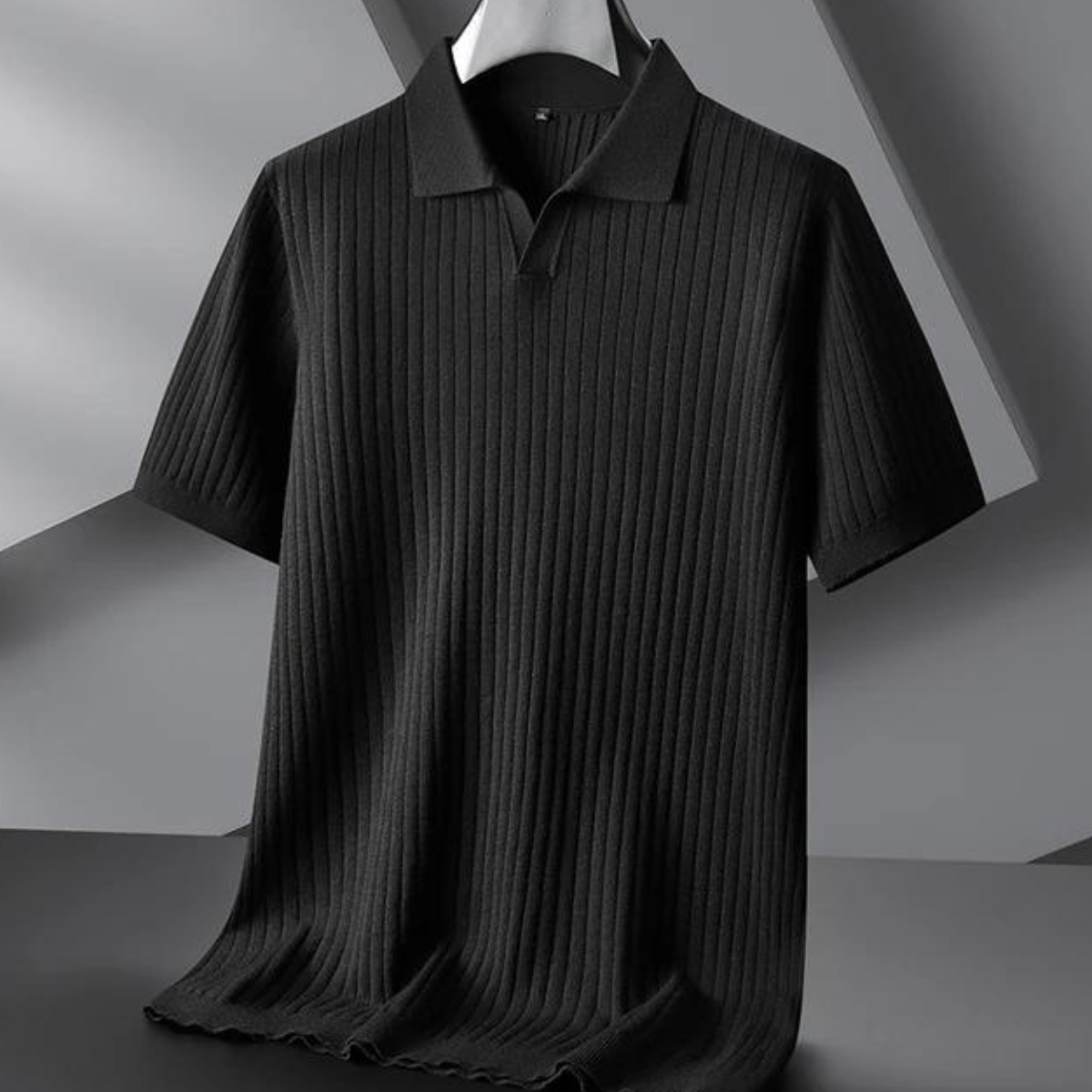 Herren Poloshirt Marineblau Strick Qualität