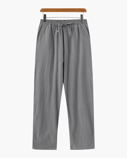 Herren Leinenhose Sommer Bequem Elastisch
