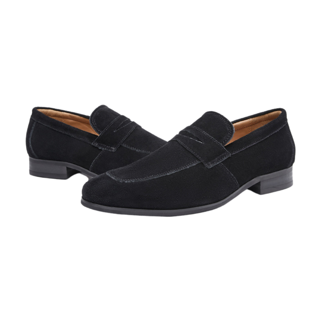 Herren Loafers Lederschnürsenkel Elegante Schwarz