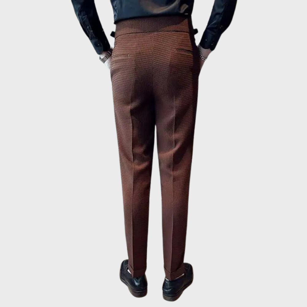 Herrenhose kariert mit hoher Bund und Komfort