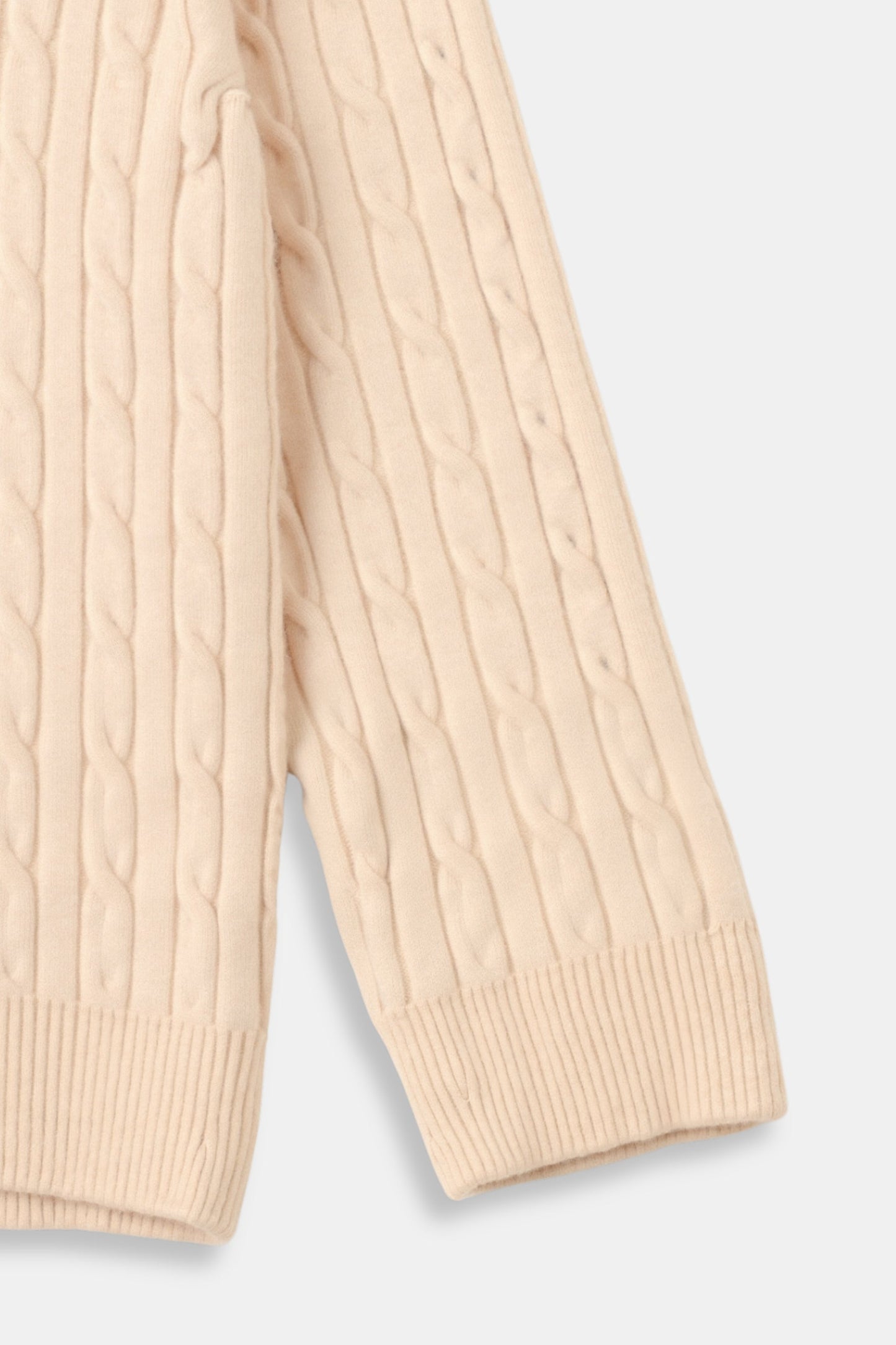 Strickpullover Zopfmuster mit Reißverschluss Damengröße