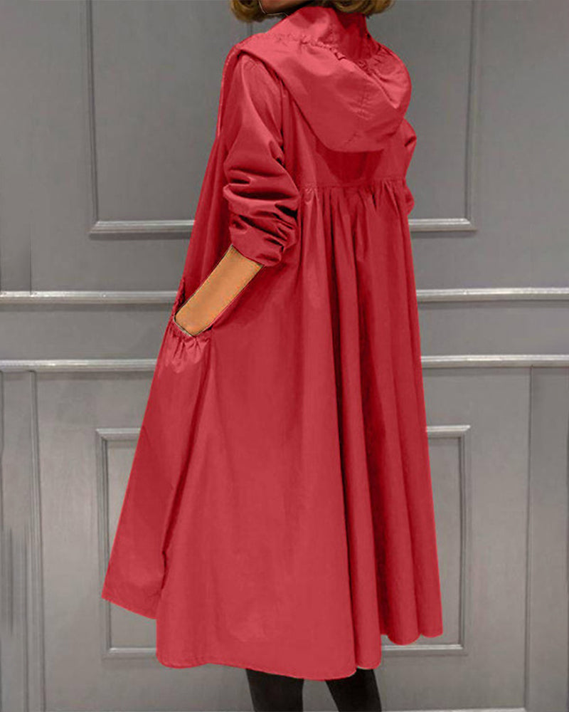 Wasserdichte Trenchcoat Damen Lang Mantel