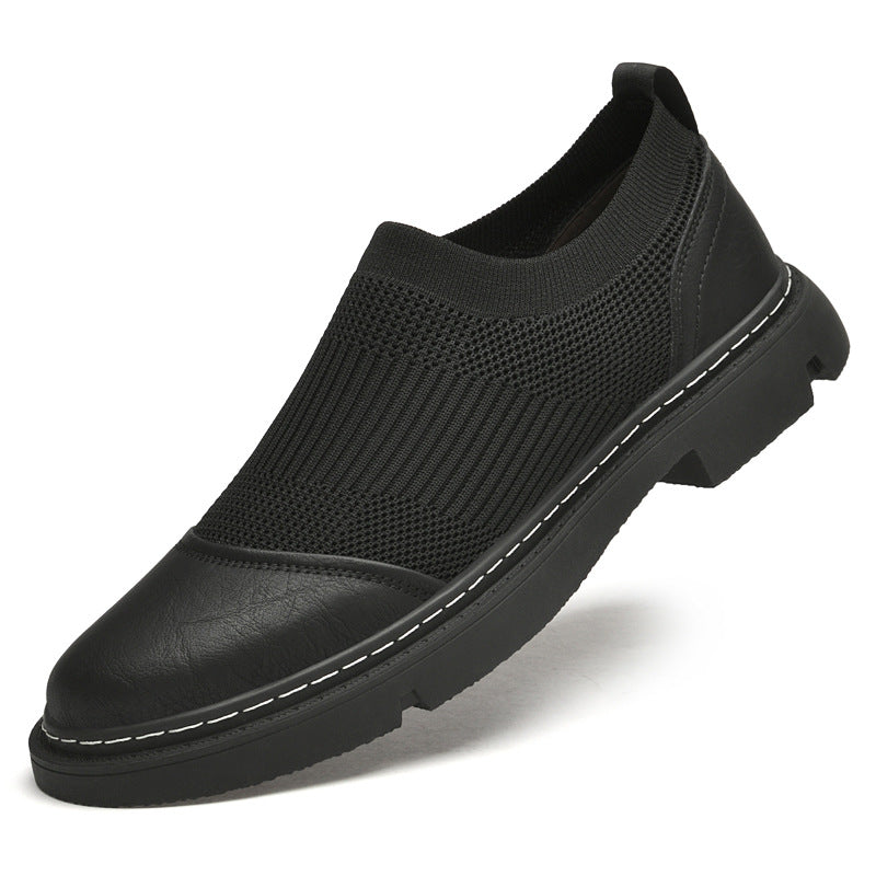 Herren Low-Top Schuhe Elegant Schwarz Lederschuhe
