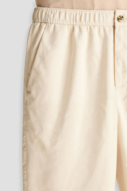 Herren-Hose Beige Elastisch Mit Knopfverschluss