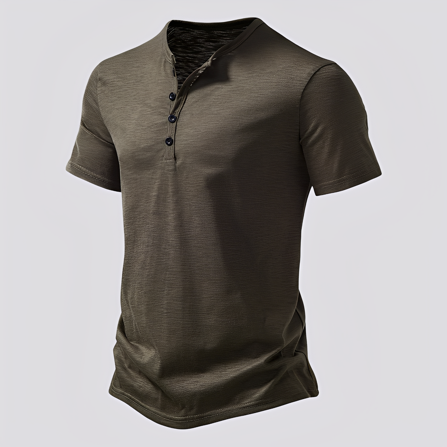 Herren T-Shirt Lässig mit Knöpfen Modern