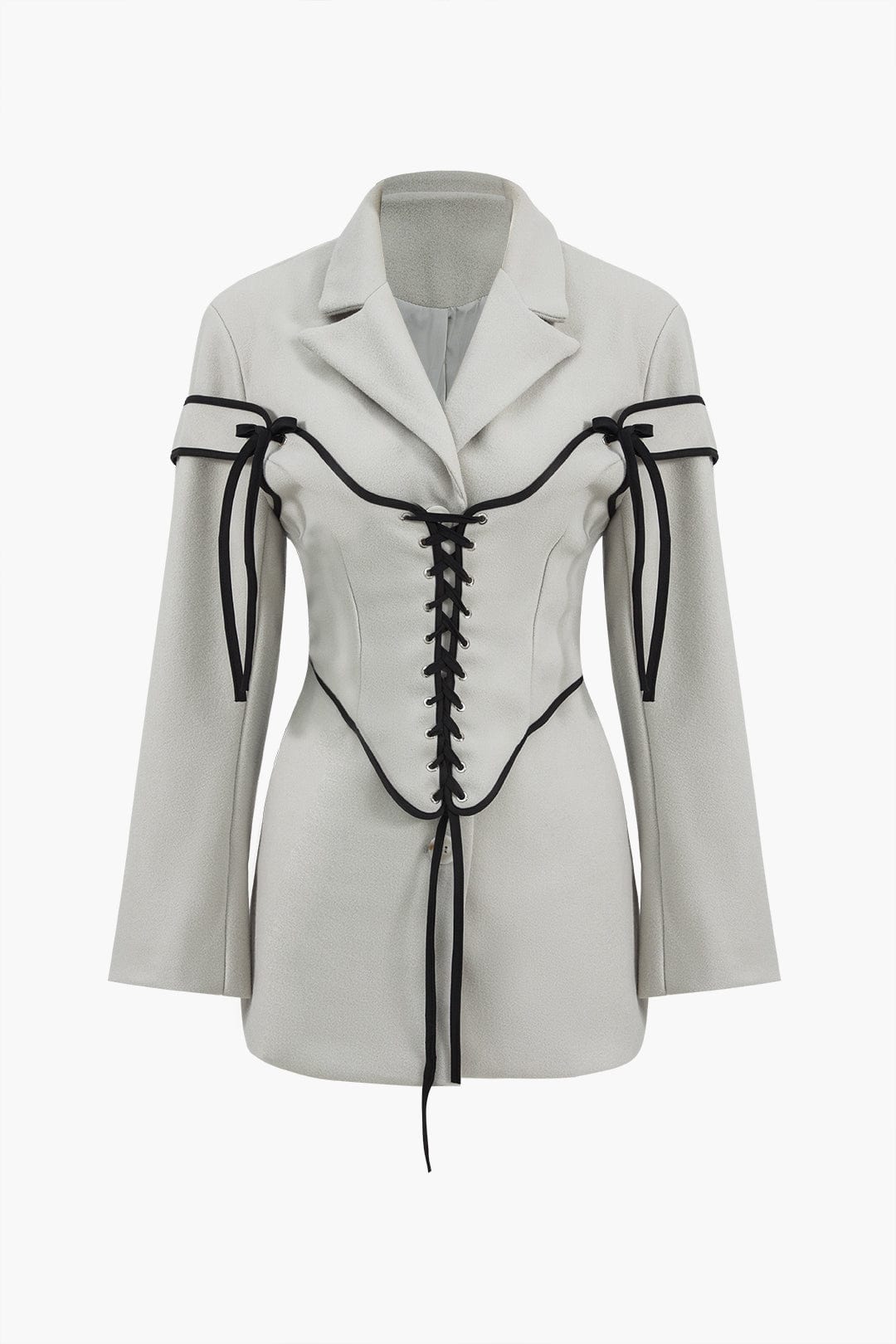 Elegantes Frauen Zweiteiler Set Blazer Korsett Schnürung