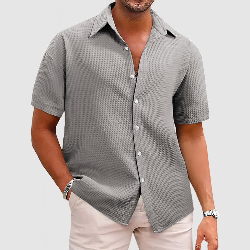 Herren Hemd Waffelstrick Modern Komfortabel