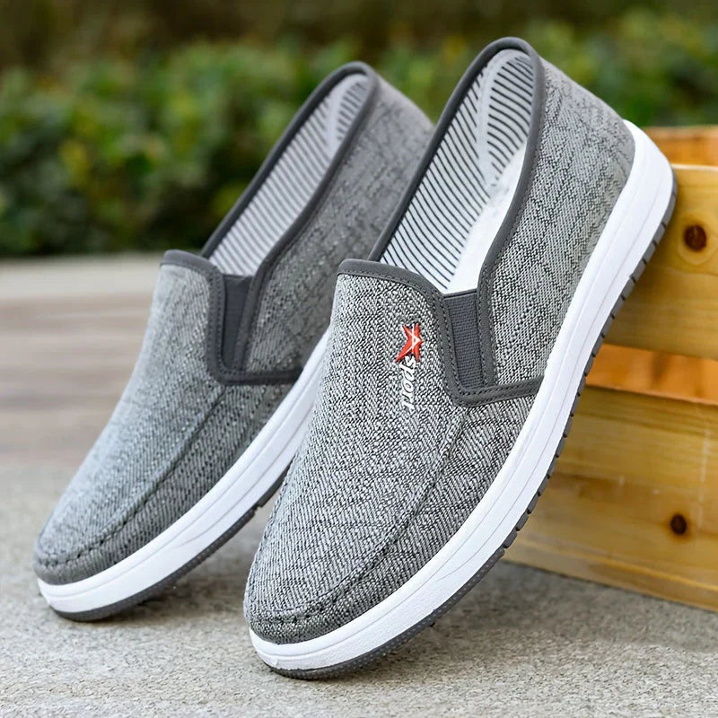 Herren Segeltuchschuhe Slip On Bequem Leicht