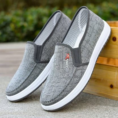 Herren Segeltuchschuhe Slip On Bequem Leicht